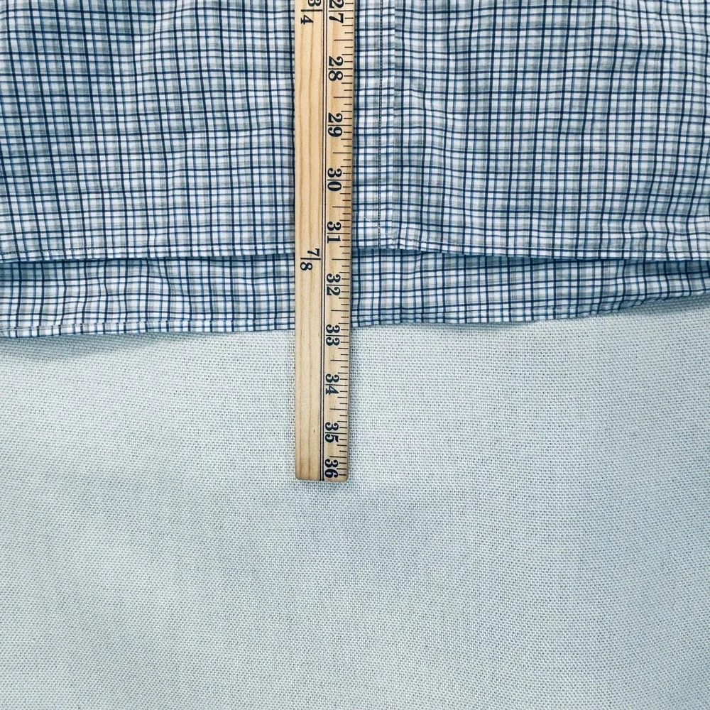 Polo Ralph Lauren Classic Fit Shirt Men XXL Blue White Gray Plaid Stretch Preppy